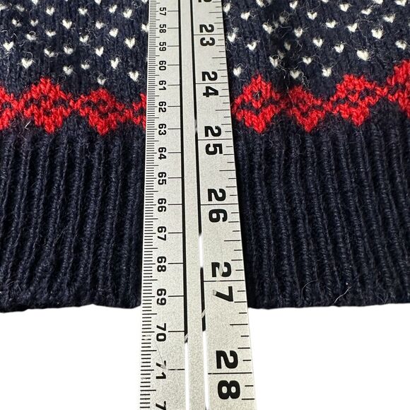 Vintage Rauma Christmas Cardigan Sweater Men's Medium Blue Red Deer Wool READ - Picture 8 of 12